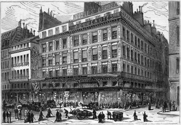 Parisian department stores: exterior view of the City of Saint Denis, at the corner of Rue Paradis Poissonniere and Faubourg Sant Denis, Paris
