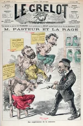 Pasteur and Rabies, Caricature of the Experiments of Louis Pasteur from Le Grelot, 8th November 1885