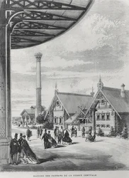 Peasant houses at the Russian pavilion at the Exposition Universelle of 1867