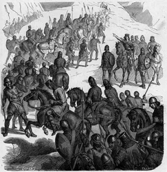 Pepin the Brief Crossing the Alps to Rescue the Pope Against the Lombards