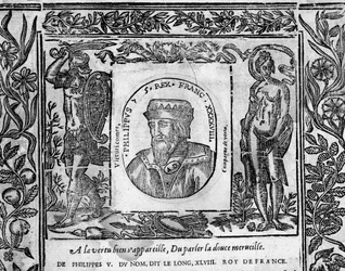 Philip V, the Long, portrait engraved in medallion