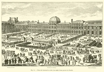 Place du Carrousel in 1680, Facsimile of an Engraving by Perelle
