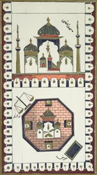 Plan of the Al-Aqsa Mosque and the Qubbat Al-Sakhra (Dome of the Rock), after an 18th century Arab manuscript