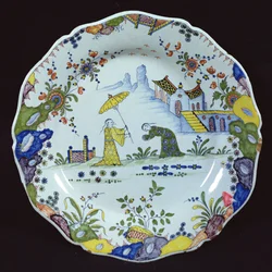 Plate, Decorated in the Chinoiserie Style, Created in Rouen