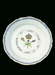 Plate Decorated with the Three Orders under the Royal Crown