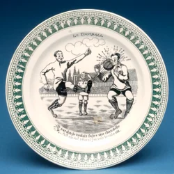 Plate with football scene (ceramic)