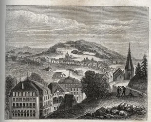 Plombieres-les-Bains thermal resort of Vosges - engraving in 