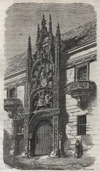 Porte du Palais Ducal de Nancy (Palais des Ducs de Lorraine) (1502-1512) - Engraving in 