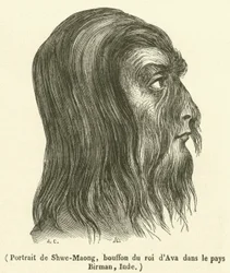 Portrait of Shwe-Maong, jester of the King of Ava in Burma, India