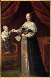 Portrait of Anne of Austria (1601-1666), Queen of France with Louis XIV as a Child