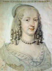 Portrait of Anne Genevieve de Bourbon Conde (Anne-Genevieve de Bourbon-Conde), Duchess of Longueville (1619-1679), sister of the Grand Conde