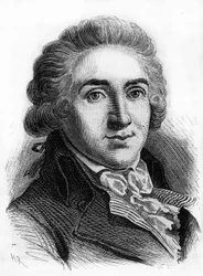 Portrait of Armand Gensonne (1758 - 1793) deputy of the convention. Engraving from the end of the 19th century