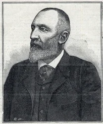 Portrait of Auguste Scheurer-Kestner (1833-1899), chemist, industrialist, and Alsatian politician. Engraving from 1897