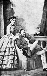 Portrait of Baron Georges Eugene Haussmann and his daughter, from The Life and Times of Baron Haussmann, London, Weidenfeld & Nicholson, 19th century