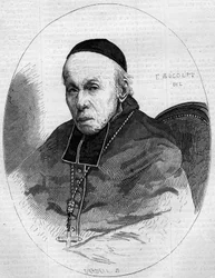 Portrait of Cardinal Alexis Billiet (1783-1873), Archbishop of Chambery, Savoie. Engraving in Le Monde Illustré n°239 of November 9