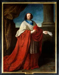 Portrait of Cardinal de Cambout de Coislin (1636-1706) Bishop of Orleans, Prior of Longpont. Anonymous painting of the 17th century