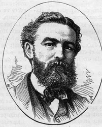 Portrait of Charles Busson, French painter. Engraving in Le Monde Illustré n°890 of 2 May 1874.