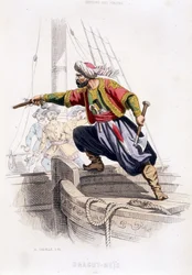 Portrait of Dragut - Reïs, Turkish pirate of the 16th century, from 