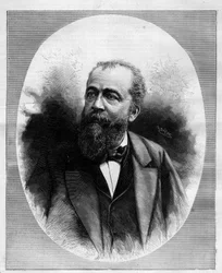 Portrait of Eugene Henri Brisson (1835-1912), French lawyer, journalist and politician. Engraving in Le Monde Illustré n°1285 of 12 November 1881