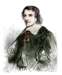 Portrait of Francois de La Mothe Le Vayer (1585-1672), French philosopher. Engraving from 1858.