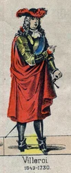 Portrait of Francois de Neufville, Duke of Villeroi, Marshal of France (1644-1730). Image of Epinal from the end of the 19th century