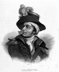 Portrait of François Athanase De Charette de la Contrie (1763 - 1796) - in Revolution francaise by Thiers. 19th century