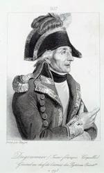 Portrait of General Dugommier (1738-1794), commander of the National Guard of Martinique in 1790. 19th-century engraving. Chartres, Museum of Fine Arts