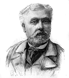 Portrait of Hyacinthe Laurent Theophile Aube (1826-1890), French admiral and politician. Engraving in Le Monde Illustre, January 16