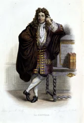 Portrait of Jean de La Bruyere, French writer and moralist (1645-1696) in Ed. Mennechet, 