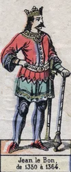 Portrait of John II of France, known as John the Good (1319-1364) (dynasty of the Capetians). Illustration late 19th century