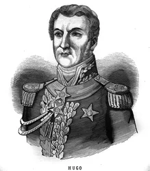 Portrait of Joseph Leopolde Sigisbert Hugo (1773-1828), General of the First Empire, father of Victor Hugo. Engraving in Les Illustrations De L