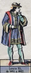 Portrait of Louis XI of France, known as the Prudent (1423-1483) (dynasty of the Capetians). Illustration late 19th century.