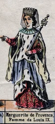 Portrait of Marguerite de Provence, wife of Louis IX of France. Illustration late 19th century
