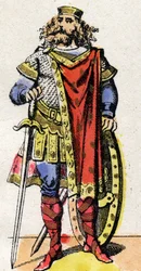 Portrait of Pharamond, king of the Salian Francs (reign between 420-428).