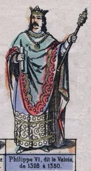 Portrait of Philippe VI of France, known as Philippe de Valois (1294-1350) (dynasty of the Capetians). Illustration late 19th century.