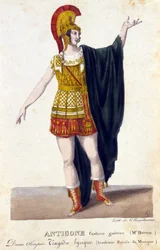 Portrait of Prosper Derivis in the role of Antigone in the lyrical tragedy 