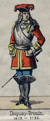 Portrait of Rene Duguay Trouin (1673-1736) French sailor. Image of Epinal from the end of the 19th century