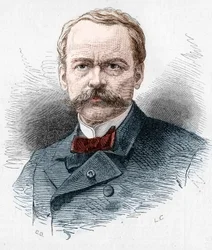 Portrait of Theodore Barriere, French playwright. Engraving in Le Monde Illustré n°1071 of 20 October 1877