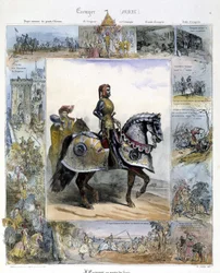 Portrait of an Ecuyer in Picturesque History of Ancient and Modern Riding by Charles Aubry