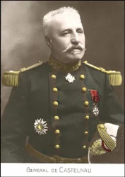 Portrait of the French general Noel Edouard de Curieres de Castelnau (1851-1944). 20th century postcard.