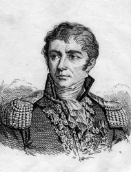 Portrait of the French general Honore Vial (1776-1813). Engraving of the 19th century.