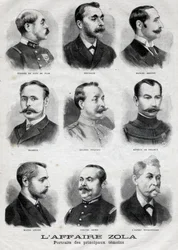Portraits of the main witnesses in the Dreyfus Zola affair in 