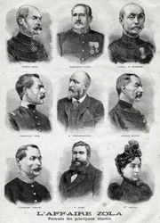 Portraits of the main witnesses in the Dreyfus Zola affair in 