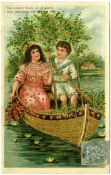 Postcard, our wishes flourishes by the world, to please you go on the wave