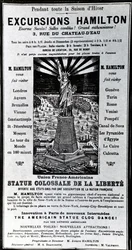 Poster advertising Excursions Hamilton, c.1890