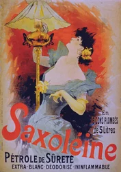 Poster advertising Saxoleine Safety Lamp Oil