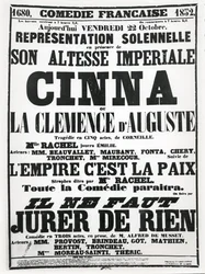 Poster advertising a performance at the Comédie-Française on 22 October, 1852, of Corneille