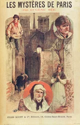 Poster Advertising Les Mysteres de Paris by Eugene Sue, Published in Installments by Editions Jules Rouff, Late 19th Century
