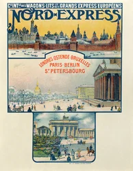 Poster Advertising the Compagnie des Wagons-Lits et des Grands Express Européens, London to St Petersburg, Early 20th Century