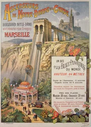 Poster advertising the elevator of Notre-Dame de la Garde, Marseilles, c.1900